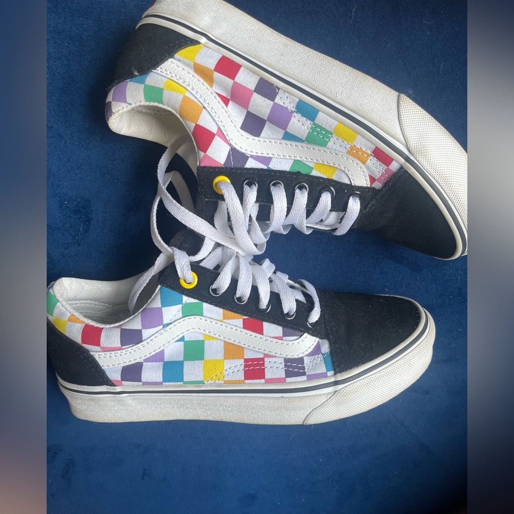 Vans Rainbow Checkered Shoes